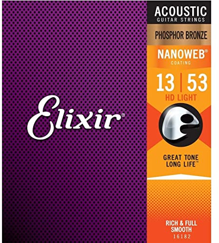 Corde 16182 Nanoweb 6er Set für Akustikgitarre - Phosphor Bronze - HD Light: 013-053