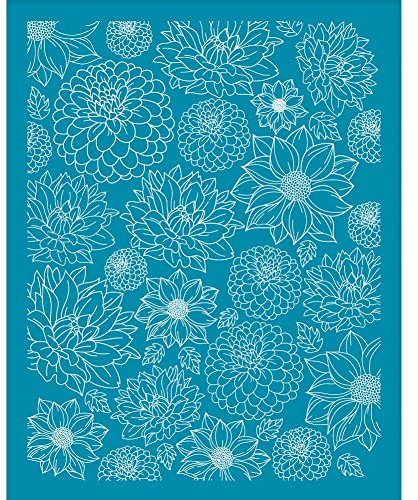 OLYCRAFT 10x12.7 cm Dahlien Ton Schablonen Blume Siebdruck Für Polymer Clay Floral Mesh Transfer Schablone Schmuckherstellung, DIY-WH0341-079-EU13