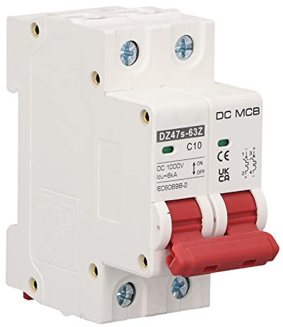 Disjoncteur Miniature 2P, Conception Modulaire, Montage sur Rail DIN 35MM, Système PV DC1000V 10A pour La Protection des Installations de Distribution Contre Les Dommages de Court Circuit
