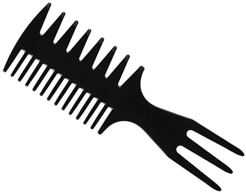 KOMUNJ Pettine professionale da uomo, 3 in 1, pettine per acconciatura, pettine a denti largo, pettine per capelli