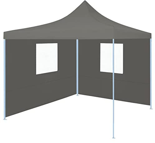 ARKEM Tendone per Feste Pieghevole Pop-Up con 2 Pareti 3x3m Antracite,Gazebo Impermeabile,Gazebo Pieghevole Pop-up Regolabile in Altezza, T enda da Giardino Protezione U V 50+
