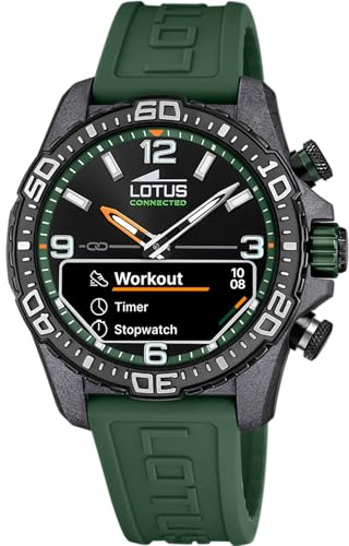 LOTUS Montre Connectée Homme Hybride Connected D en Caoutchouc Vert