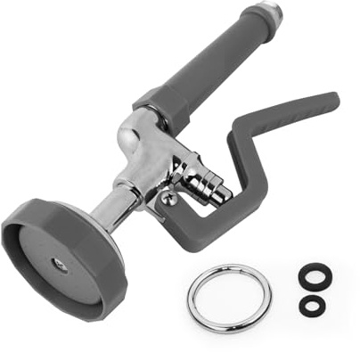 YooGyy Commercial Pre-Rinse Sprayer for Sink, 1.28 GPM High Pressured Dish Sprayer with Handle Grip Assembly Commercial Sink Faucet Spray Valve, Gray