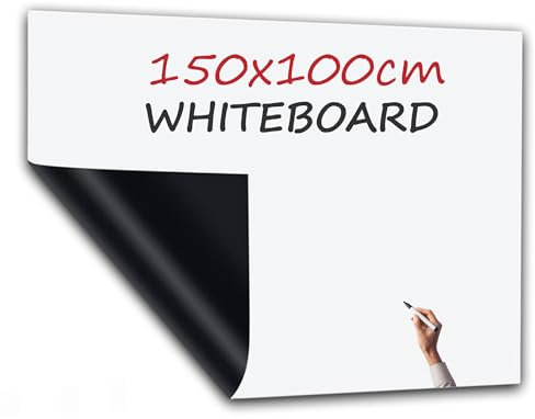 PREVIS Whiteboard-Folie Magnetisch Selbstklebend 150x100cm – Magnetfolie Selbstklebend Stark – Magnettafel für Büro, Schule & Zuhause – Leicht Anzubringen & Rückstandslos Entfernen