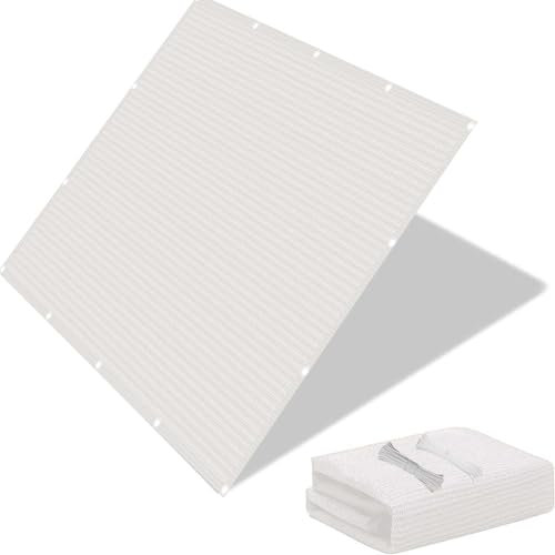 Balkonverkleidung 70 x 430 cm HDPE Gewebe, Windschutz, Sonnenschutz, Balkonverkleidung Balkonbespannung mit Nylon Kabelbinder, Kordel, für Balkon, Terrasse, Weiß