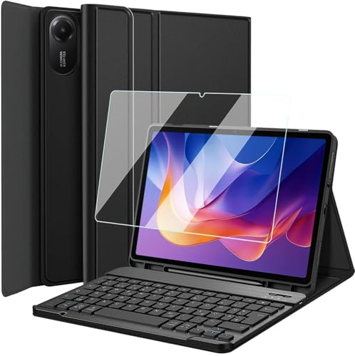 Wineecy Tastatur Hülle mit Schutzfolie für Xiaomi Redmi Pad 2 11 Zoll 2025 Tablet, Slim Schutzhülle mit Magnetisch Abnehmbare Kabellose Deutsches QWERTZ Tastatur