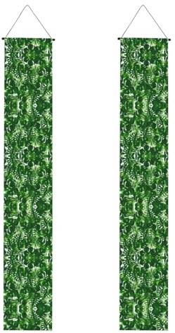 Monstera Deliciosa Banana Palm Print Door Banners For Indoor Outdoor Use,For Front Door,Garden And Party Decorations