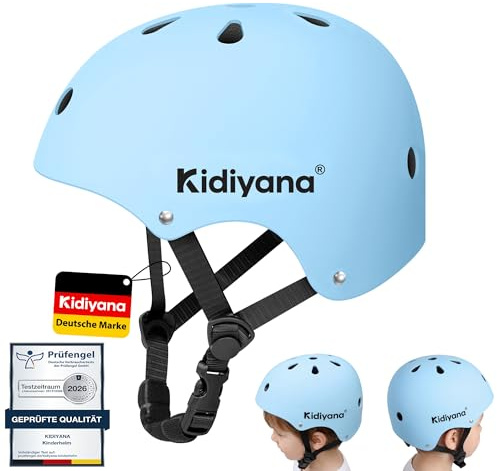 Kidiyana Barnhjälm från 2–6 år, S (48–54 cm) – lätt barncykelhjälm med ABS-hårt skal och EPS-skum, justerbar och andningsbar för cykel, skoter, skoter och inliner, blå