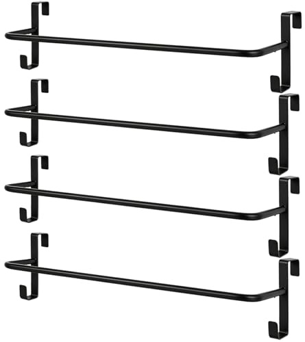 Zwinz 4 soportes resistentes para mantas de caballo con ganchos de brida, barra de manta montada en la pared sin taladrar, soporte de almohadilla para almacenamiento de tachuelas de caballo, color