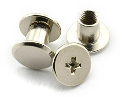 LQ Industrial 120pcs Chicago Screw Cross Head Phillips Drive Binding Screws Rivet Book Binding DIY Leather Craft Assembly Bolt 5x6mm Silver