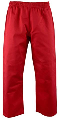 UFG Essential Karate Pants Cotton & Polyester Blended - Kids Adults Unisex (Red, 000)