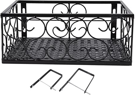 Supporto per Fiori in Metallo, Portavasi da Balcone in Ferro, Scaffale Decorativo Della Ringhiera Del Patio Del Ferro Ispessito con I Fermi per Giardino All'aperto Balcone(Suitable for 10.5cm Railing)