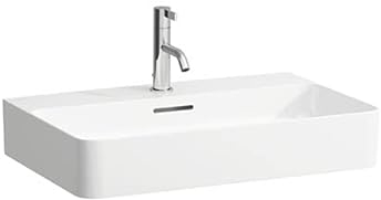 LAUFEN VAL Aufsatzwaschtisch, 3 Hahnlöcher, ohne Überlauf, US geschl. 650x420mm, H8162844001581, Farbe: Weiß