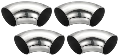 PATIKIL 4pcs codo curvado a mandril 90 grados 63mm OD acero inoxidable 304 | codo para escape, conector para tuberías escape, barandillas escalera, HVAC