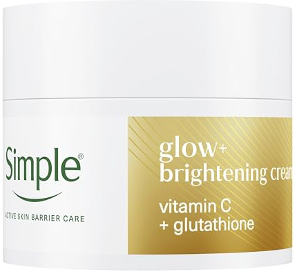 Simple Glow+ Facial Moisturiser, Face Brightening Cream for boosting Radiance with Vitamin C + Glutathione, Sensitive Skin Moisturiser, 50 ml