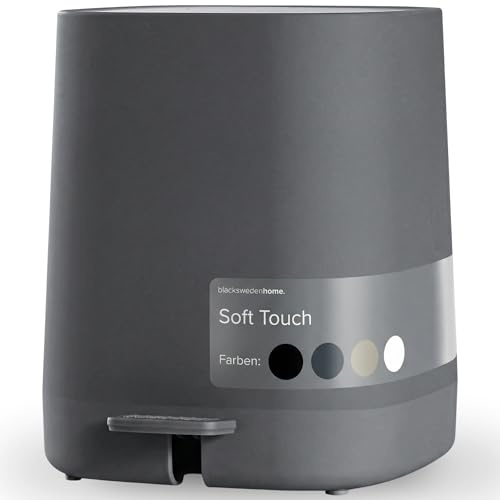 blackswedenhome. Soptunna badrum – 5 l kosmetikahink med softclose-lock och inre hink – badrum soptunna, soptunna badrum, toalett – badrum sophink – elegant design pedalhink mörkgrå 5 l