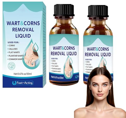 Warzen-Entfernungsflüssigkeit, 2026 Neu Stielwarzen Entferner, Sicherer und Wirksamer Warzenentferner, Sanft und Hautverträglich, Für alle Hauttypen,20ml,2pcs