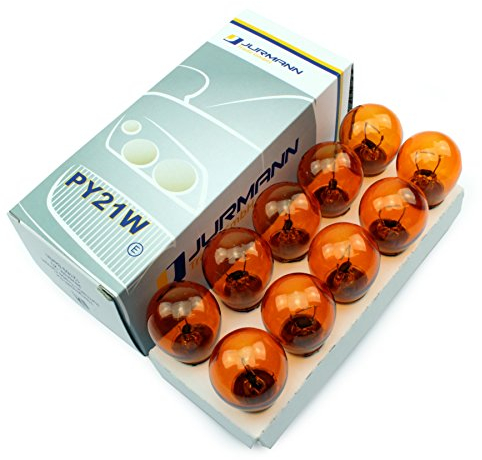 PY21W - 10 Stück-Set - KFZ Beleuchtung * WERKSTATTWARE * vom Jurmann Trade GmbH ® Glassockel Halogen 12V Autolampen (10x PY21W)