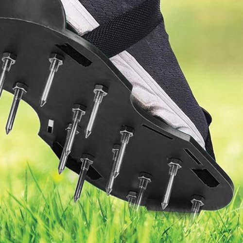 Garden Mile Lawn Aerator Shoes with Heavy-Duty Spikes - Durable Aerating Sandals for Greener Grass & Healthy Soil - Universal Fit with Adjustable Straps - Easy DIY Lawn Care