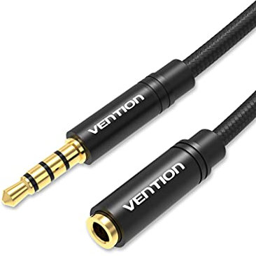 Vention Cable Rallonge Jack Audio 1M Câble Extension Audio en Nylon Tressé Jack Stéré 3,5mm Mâle vers Femelle pour Casque Écouteur,iPod iPhone iPad,Voiture,Autoradios,Smartphones, Lecteur MP3,PS4,PC
