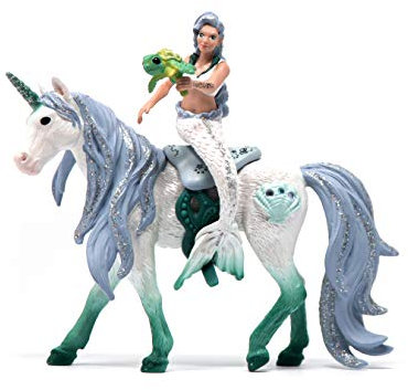 SCHLEICH 42509 Meerjungfrau auf Meereseinhorn, ab 5 Jahren, BAYALA - Spielset, 3 Teile