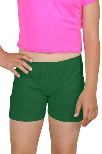 Hamishkane® Stretchy Girl Shorts, Plain Yoga Sports Shorts Hot Pants for Kids, Comfortable Fit Gymnastics Neon Elasticated Girls Mini Shorts, Ballet School Dance Girls Hot Pants for Casual Daily Wear
