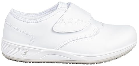 SAFETY JOGGER Safety Shoes for Women 8 UK - Eliane - Lightweight Comfortable Velcro Work Shoe, Ideal for Nurses, Kitchen or Indoor, Non Slip and Shock Absorbing, Oxypas, White