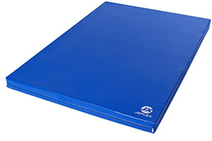 Jeflex - blaue Weichbodenmatte & Turnmatte 150 x 100 x 8 cm MADE IN GERMANY/Gymnastikmatte/platzsparende Fitnessmatte & Yogamatte/dicke Sportmatte für Kinderzimmer