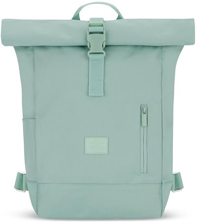 Johnny Urban Rucksack Damen & Herren Klein Grün - Robin Small - Kleiner Rolltop Daypack mit 12 Zoll Laptopfach - Tagesrucksack für Uni City Business - Wasserabweisend