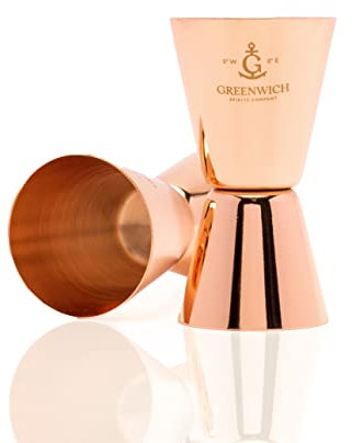 Copper Premium Jigger Professional | Cocktail Spirit Measure 25ml 50ml | Gin Measure, Alcohol Measure, Cocktail Measuring Tool | Gift Box Option | Premium, Luxury, Home Bar Accessories | Bartender