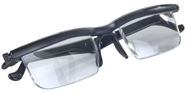Maximex Seeplus Zoom Lesebrille, Brille mit 2,8-facher Vergrößerung, von +0,5 bis +4 Dioptrien, Schwarz