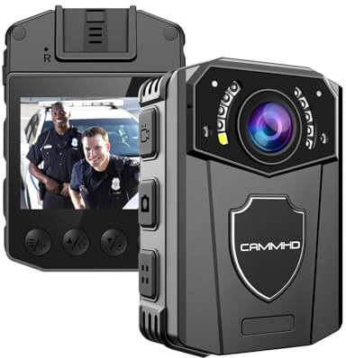 CAMMHD Z3 Bodycam 1440P, 130° Sichtfeld, 3000mAh Körperkamera mit kontinuierlicher Aufzeichnung 8–10 Stunden, Body Camera mit Infrarot-Nachtsicht, geeignet für Polizei, Feuerwehr usw (64GB)