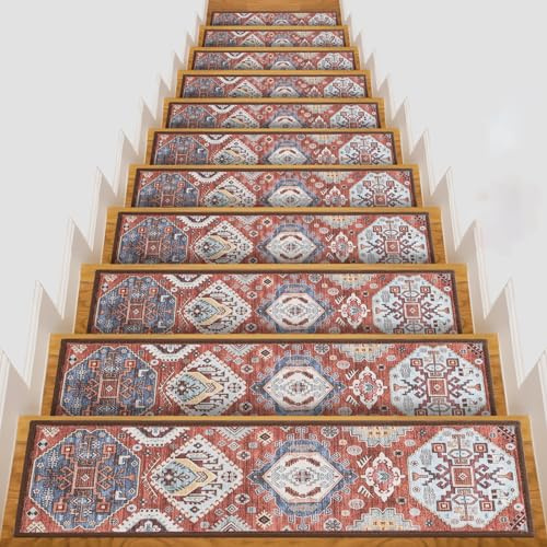 YWAQMCT - Tappeto per scale antiscivolo lavabile, 20,3 x 7,5 x 0,8 cm, morbido e confortevole per superfici in legno, marmo, vinile o metallo, interni, esterni, scale,