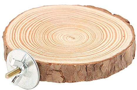 Yosoo Health Gear Runde Sitzstangenplattform für Vögel, Holzständer, Vogelspielzeug, Holzkäfig-Set, Papageienzweig mit Pfotenschleifstab, Übungstraining, Kletterspielzeug für Spatzenpapageien, die