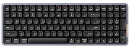 Flow Mechanische Tastatur mit niedrigem Profil, 100 Tasten, wiederaufladbar, kabellose Tastaturen mit Bluetooth und kabelgebundener Verbindung für Windows, Mac/Black Phantom Tactile Switches US-Layout