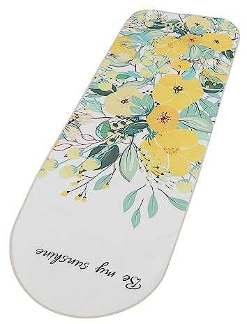 Ciieeo Heat-resistant Ironing Board Cover 140x50cm with Digital Floral Print, Large Insulated Replacement Pad for Home Ironing Protection