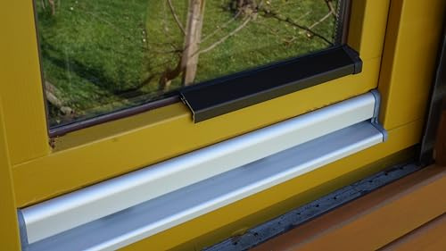 Flügelabdeckprofil Fenster Wetterschutzschiene Aluminium Wetterschenkel S (Dunkelbronze, 80 cm)