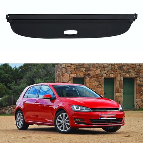 Zyfwzc Auto Einziehbare Hintere Kofferraum-Paketablage für VW Golf 7 MK7 2013-2019,Kofferraum-Frachtabdeckung,Organizer-Ablage