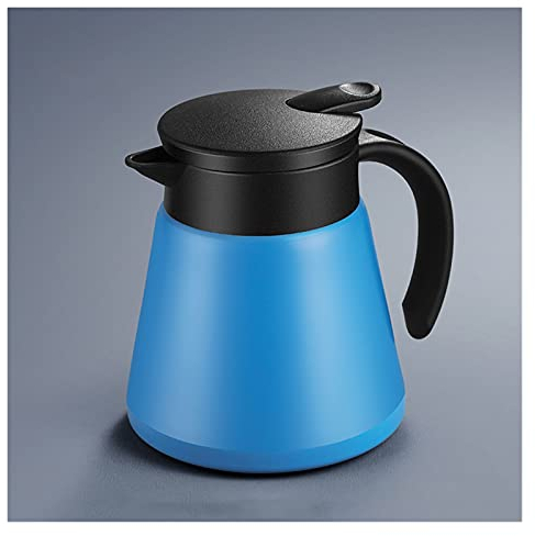 Théière isolée, pichet à café isotherme, bouilloire à café avec poignée, pichet thermique, pot isolant en acier inoxydable, flacons de cafetière sous vide, pichet à thé et à eau, pot isolant(Blu,680ml