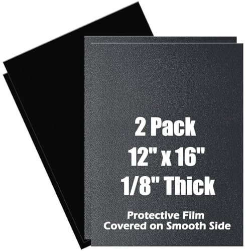 Wonninek ABS-Kunststoffplatte, 3 mm dick, 3 mm, Schwarz, wärmeformbare Platten (thermoplastische strukturierte und glatte Oberfläche), ABS-Kunststoffplatte, DIY-Material für Heimdekoration,
