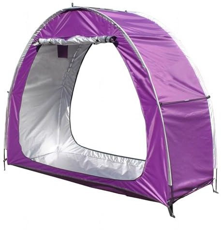 Purple Double Door Bicycle Tent for 2 5 Bikes Spliceable Motorcycle Shed with Floor Outdoor Storage Solution