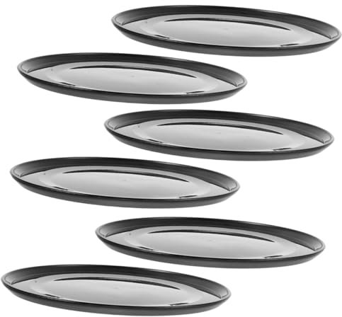 Mipcase Soucoupe Ronde pour Pot de Fleurs, Lot de 6, PP Noir