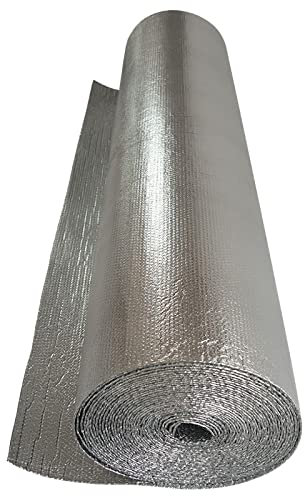 Isolierfolie Dämmfolie Doppelte Aluminium-Luftpolsterfolien-Isolierung, 4 mm, doppelte, reflektierende Luftpolster-Isolierschicht, gerollter Schaumkern, Strahlungsbarriere, Wärmedämmung, Thermofolie