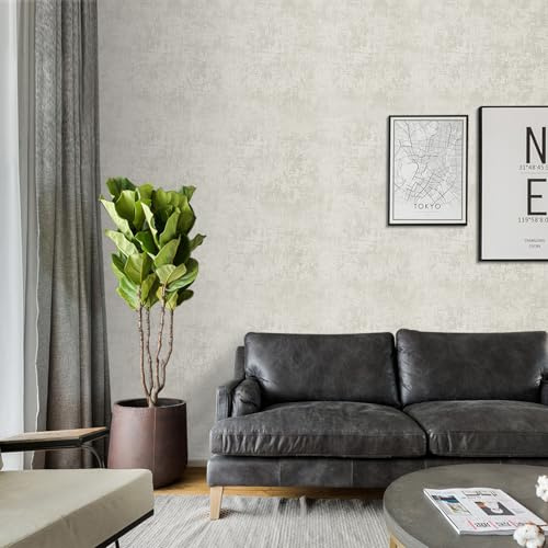 Tarwanear Concrete Wallpaper Cement White Thick Wallpapers Concrete Industrial Themed Textured Concrete Effect Wallpaper Shabby Chic Matte Contact Wall Paper Roll Feature Wallpaper Decorative
