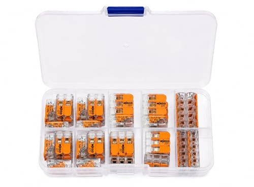 Wago Connectors Series 221, 32 pieces set Mini Box Connector Cable Mount 221-412 221-413 221-415