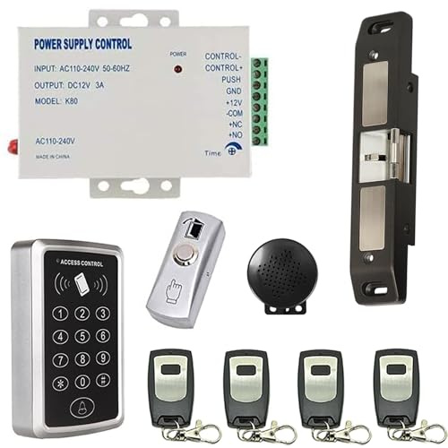 MENGQI-CONTROL Panic Bar Electric Strike System for Fire Exit Emergency Crash Bar Door Remote Open Access Control Buzzer-in Kit