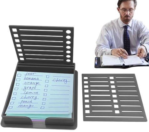 Haftnotizhalter Mit 2 Vorlagen, Haftnotiz-Schablone, 3x3cm Notizblöcke Aufbewahrungsbox, Posti t Notizzettel Vorlage, Postits Zettelvorlage, Doppelter Einsatz Aufbewahrungsbox Für Haus Schule Geschäft