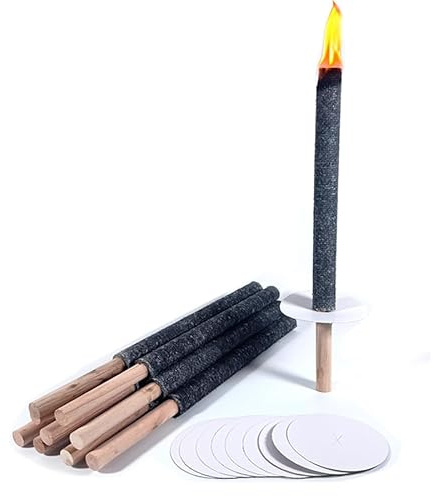 Ankirol 10PCS Wax Cloth Torches Long Light Burning 45mins to 90mins for Hiking Outdoor Garden Bonfire Camping Picnic Garden Party Outdoor Decorations (45 mins)