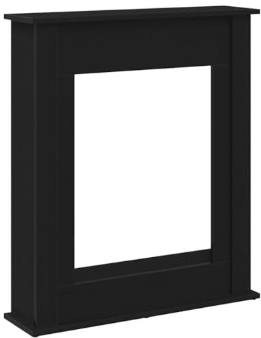 Kangmusi Kaminumrandung Schwarz Eichen- 75x20x87,5 cm Holzwerkstoff, Black Oak 865983