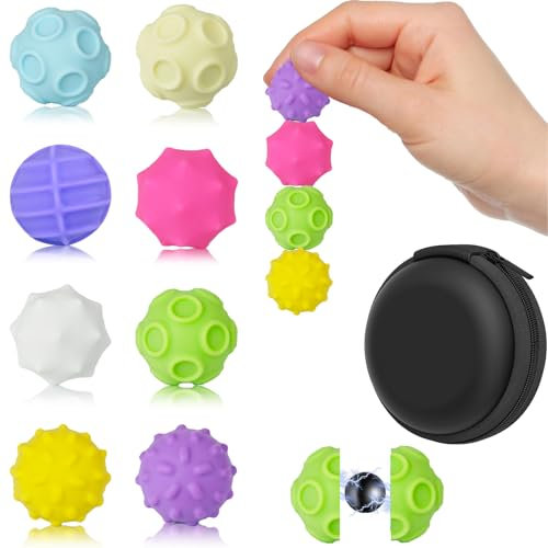 Tangdudu 8 pièces Boules magnétiques Anti-Stress, Jouets Fidget magnétiques en Silicone, Jouets sensoriels pour Enfants et Adultes, Outil de Relaxation pour Gestion du Stress, TDAH, autisme, Cadeau